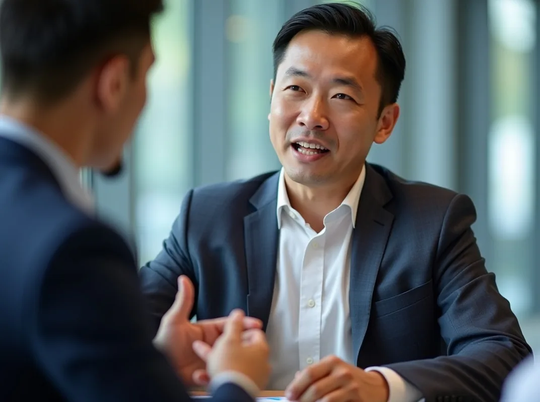 Professional discussing customer retention strategies